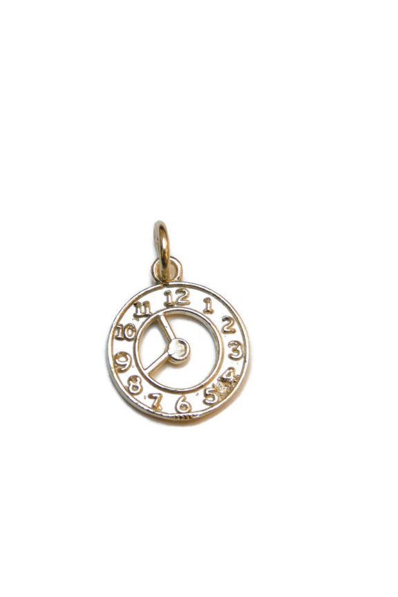 Clock #5 Pendant 14k Yellow Gold!!
