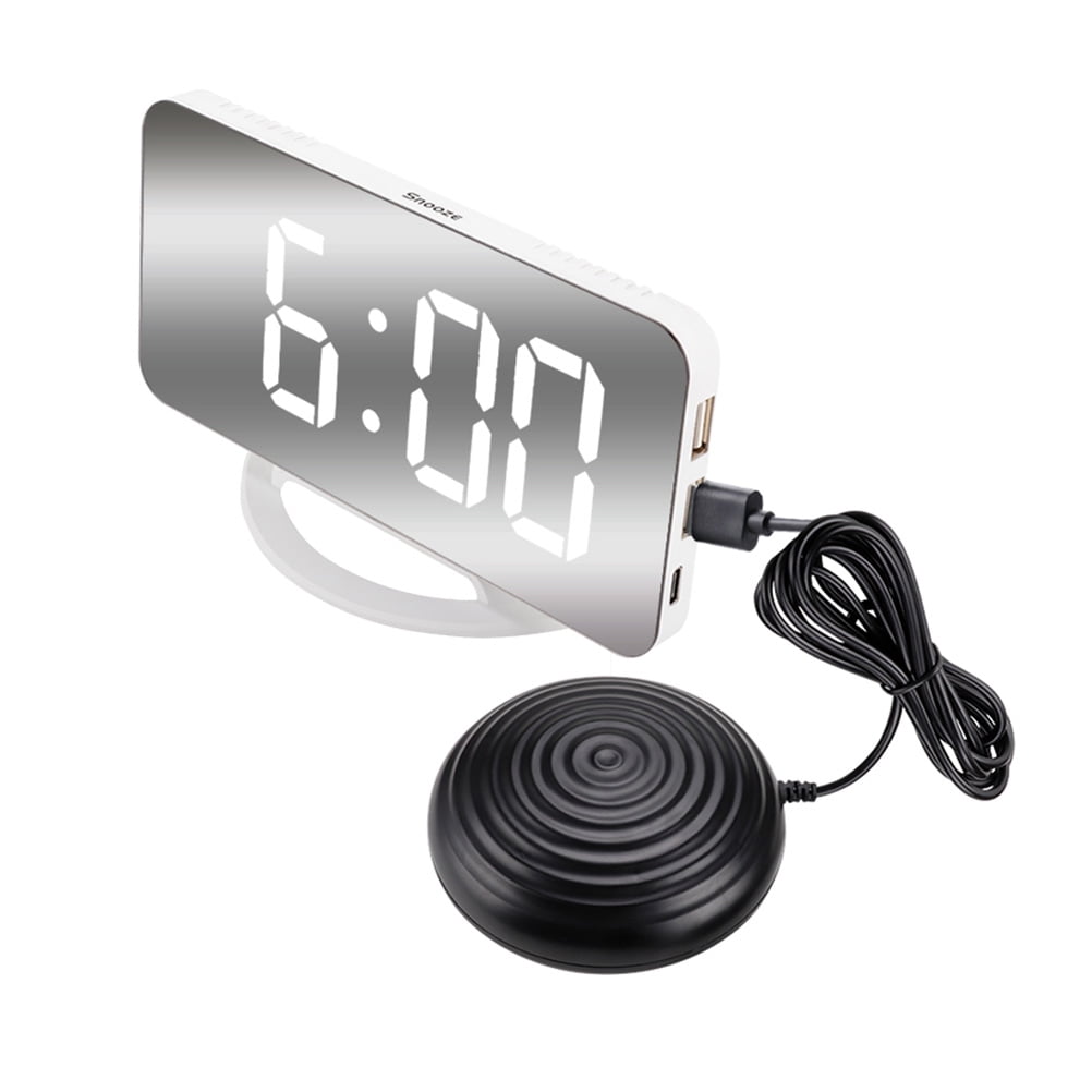 Clock Alarm Digital Led Display Vibrating Bed Timer Electric Desktop