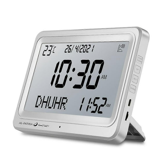 Clock Automatic Worldwide Digital 8 Prayer Sounds Islamic Wall and Desk Clock
