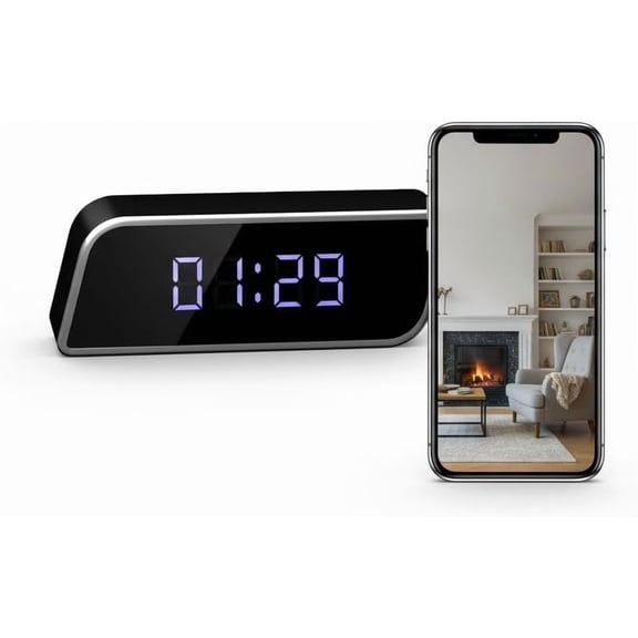 Clock Camera Multi-Functional 4K UHD Cameras with Night Vision | Local & Cloud Storage, App Remote View, Motion Detection, 2600mAh , WiFi&AP Hotspot,No Audio