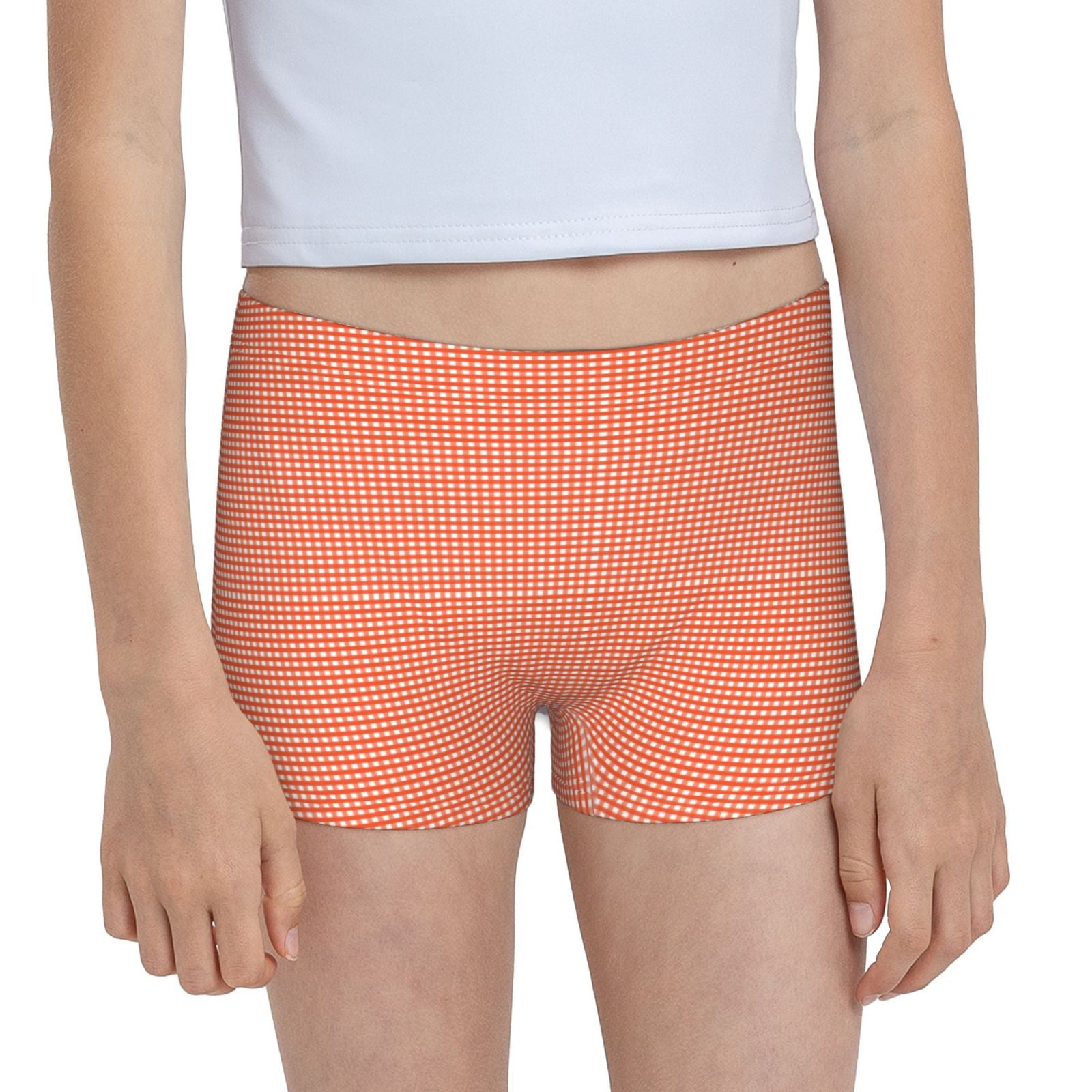 Easygdp Orange Gingham Girls Hipster Cotton Underwear Little Girls
