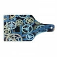 thumbnail image 1 of Clock Cutting Board, Technology Clock Gears Steel Cogwheels Pattern Mechanical Theme Design Print, Tempered Glass Cutting and Serving Board, Wine Bottle Shape, Blue and Sand Brown, by Ambesonne, 1 of 1