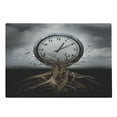 thumbnail image 1 of Clock Cutting Board, Vintage Clock Breaking Free from Tree Trunk Surrealistic for Strategy Print, Decorative Tempered Glass Cutting and Serving Board, Large Size, Grey, by Ambesonne, 1 of 5