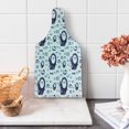 thumbnail image 1 of Clock Cutting Board, Watercolor Style Effect with an Alarm Clock Illustration Caligraphic Numbers, Decorative Tempered Glass Cutting and Serving Board, Wine Bottle Shape, Blue and White, by Ambesonne, 1 of 5