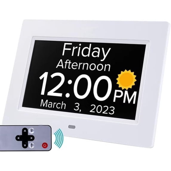 Clock with Day and Date for Elderly, 10" Large Display Digital Calendar Day Clock with 20 Custom Alarms and Medicine Reminders, Large Digital Calendar Clocks for Seniors