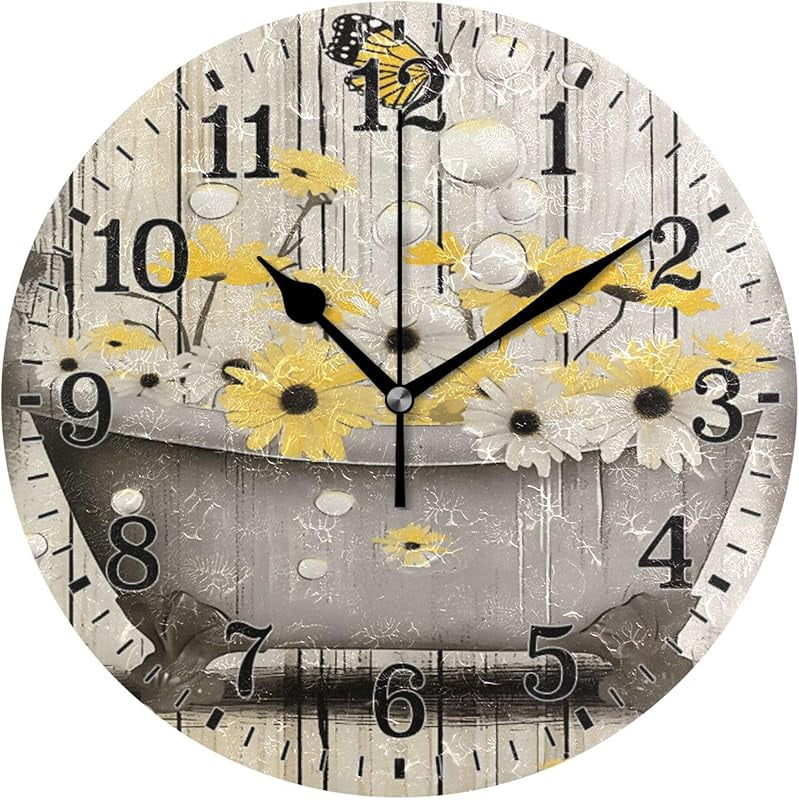Clock Decoration Wall Clock Silent Battery Operation Desk Clock Bedroom ...