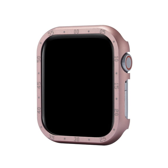 Clock Design Case for Apple Watch Series 6/5/4/SE 44mm, Hard PC Protective Case, Edge Protector Bumper Frame Cover Compatible with iWatch Series 6/5/4/SE 44mm, Pink