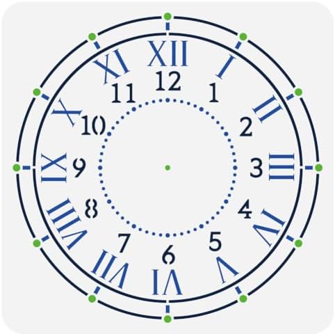 Clock Fa Clock Face Stencil for Painting 11.8x11.8 inch Large Clock Pattern ...