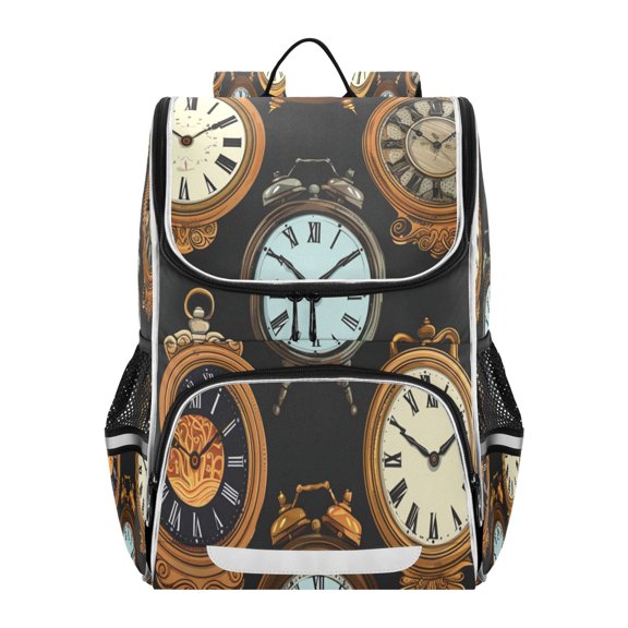 Clock Hand Painted Backpack Purse Daypack Book Bag Fashion Accessories Unisex 15L for Commute Travel School