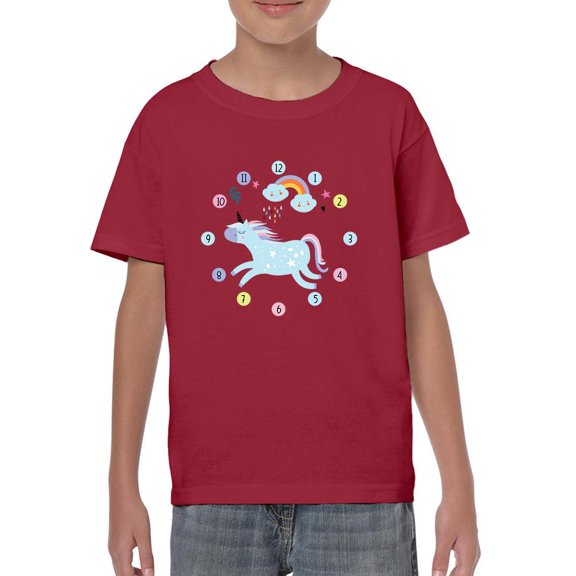Clock Hours W Unicorn T-Shirt Juniors -Image by Shutterstock,  x-Small