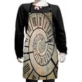 thumbnail image 1 of Clock Kids Apron, Roman Digit Time Spiral on the Vintage Textured Background Design Passing of Time Print, Boys Girls Apron Bib with Adjustable Ties for Cooking Baking Painting, Sepia, by Ambesonne, 1 of 2