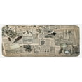thumbnail image 1 of Clock Kitchen Mat, Antique Accessories Design Old Fashion Magazine Sewing and Writing Tools Print, Plush Decorative Kitchen Mat with Non Slip Backing, 47" X 19", Beige and Black, by Ambesonne, 1 of 1
