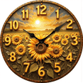 thumbnail image 1 of VOCOO 10" Sunflower Wall Clock - Silent Non Ticking Battery Operated Quartz Analog Round Wooden Clock, Pseudo-3D Design Golden Sunset Floral Farmhouse Home Decor for Living Room Bedroom Office, 1 of 8
