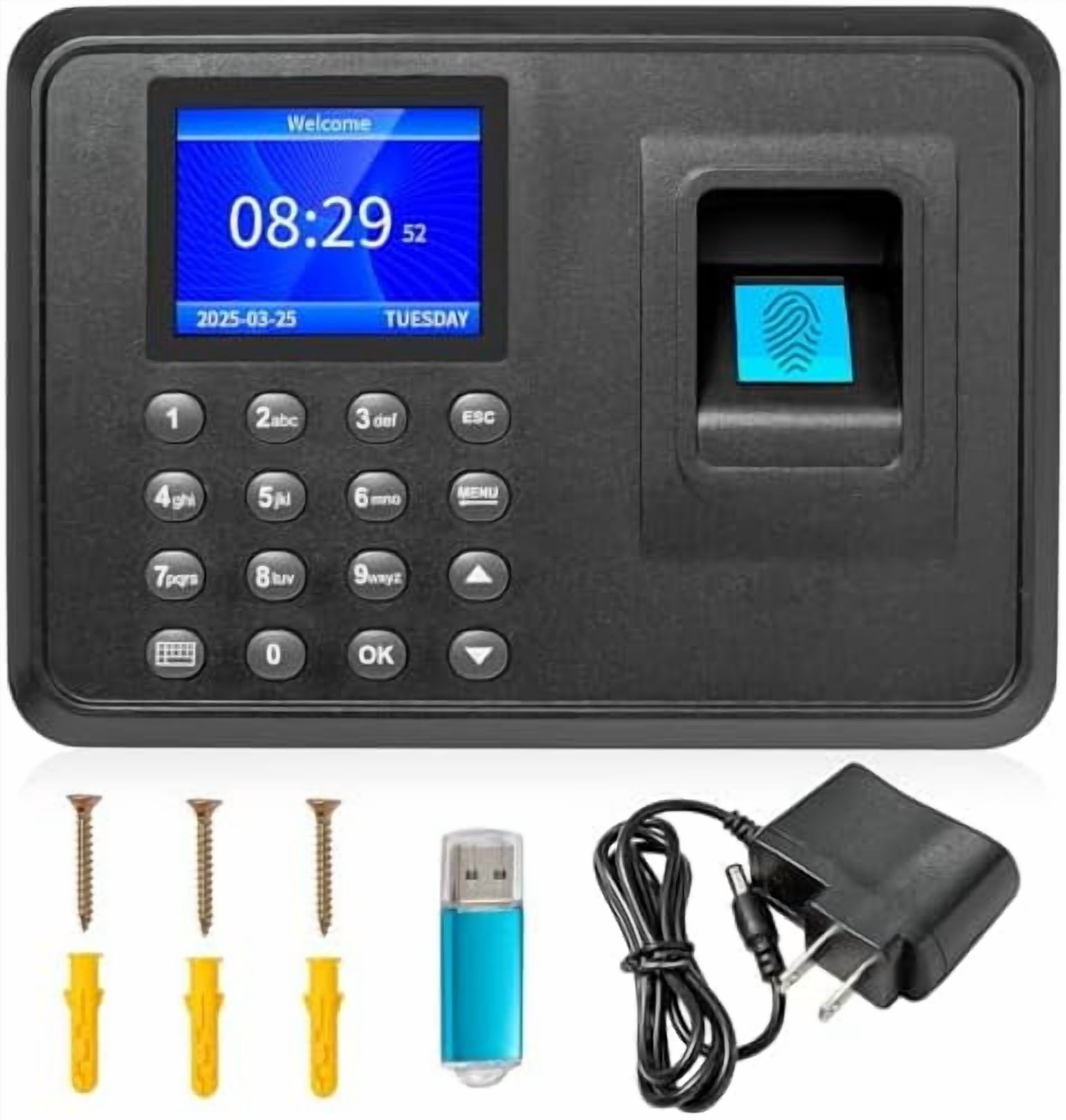 Time. Check Watch Machine Clock in Machine for Employees,Fingerprint Time Clock with Multilingual ...