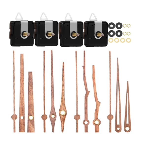 Clock Making Kits 4Pieces Quiet Clock Movement Wall Clock Parts with Wood Hands