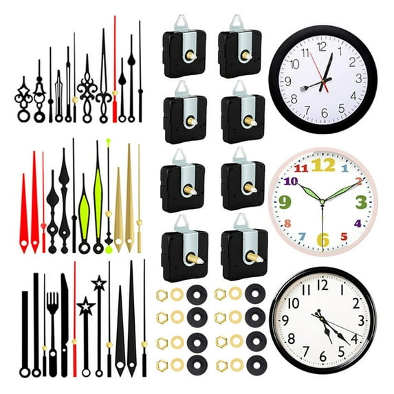 Clock Making Kits with Quiet Quartzs Mechanism and 12 Hands Set for Crafting