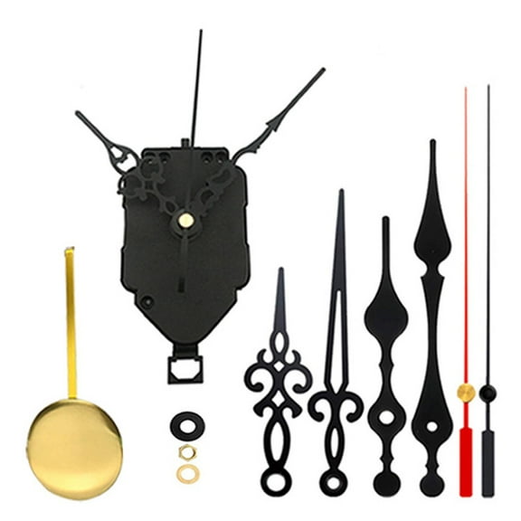 Clock Mechanism Kit Battery Powered, Quartz Clock Movement Replacement, Long and Short Shaft Wall Clock Mechanism Parts Motor Replacement DIY Repair Parts (Black)，Batteries Not Included