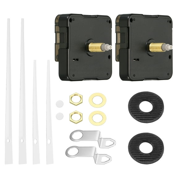 Clock Mechanism Replacement, 2Set Quartz Clock Mechanism Battery Operated DIY Wall Clock Mute, White