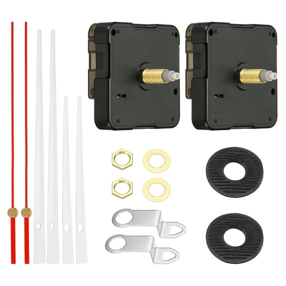 Clock Mechanism Replacement, 2Set Quartz Clock Mechanism DIY Wall Clock Aluminium Hands Motor Kit Mute, White Red