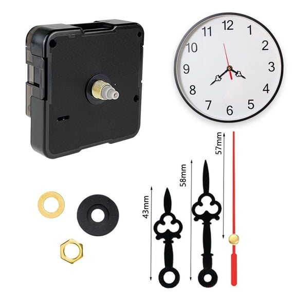 Clock Mechanism Silent Quartz Movement Machine Wall Hands Pointer Set Clock-Work Table Long Shaft Diy Watches Repair Parts