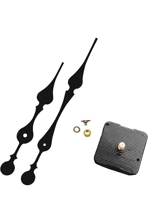 Clock Motor kit and Curvy Long 9" Hands with Hanger, Quartz Clock Movement Kit for Replacement and DIY (1/4" Thread Shaft)