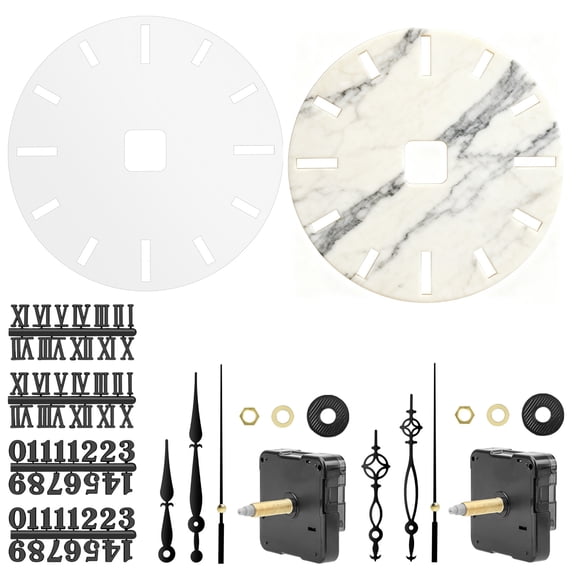 Clock Movement Kit, EEEkit 2pcs Quartz Clock Movement Mechanism with 2set Hands and Resin Clock Panel Mold