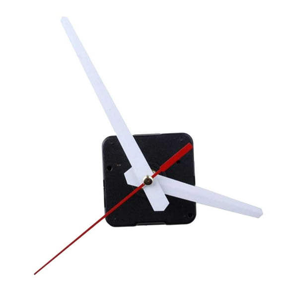 Clock Movement Mechanism with Long Hands Battery Operated Clock Parts Replacement, 0.6 Inch Total Shaft Length - White