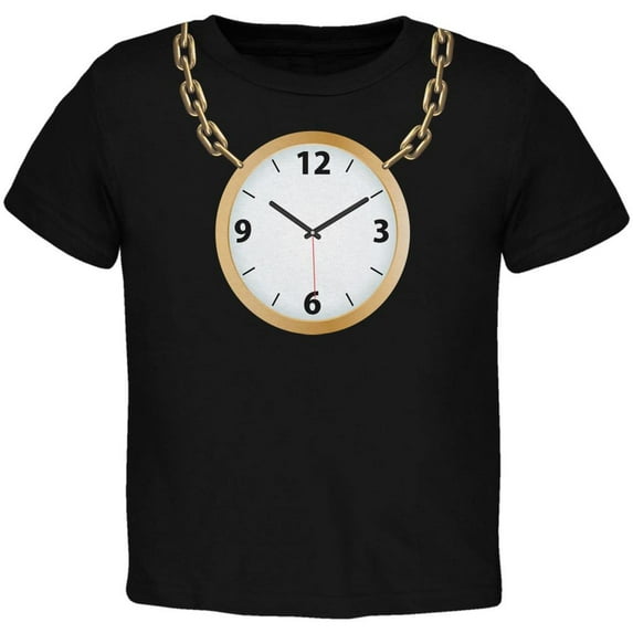 Clock Necklace Black Toddler T-Shirt - 4T