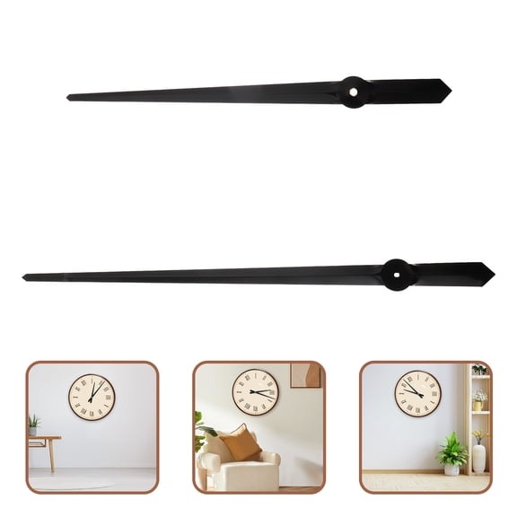 Amosfun Black Aluminum Clock Hands with High Gloss Plating for DIY Repair and Clock Making Kits Short Hands Design Fits Various Sizes