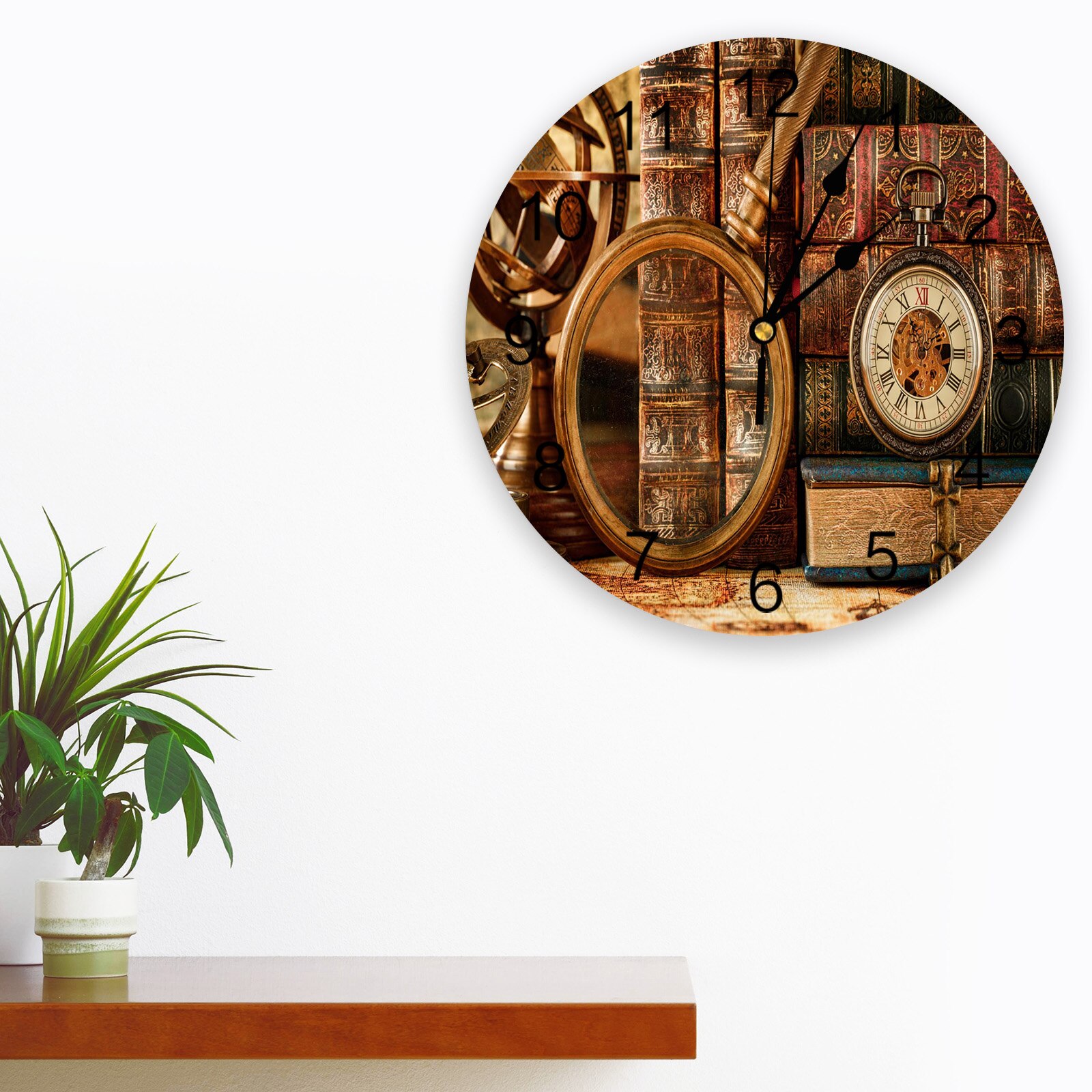 Clock Retro Map Book Wall Clock Home Decor Silent Wall Clock Modern