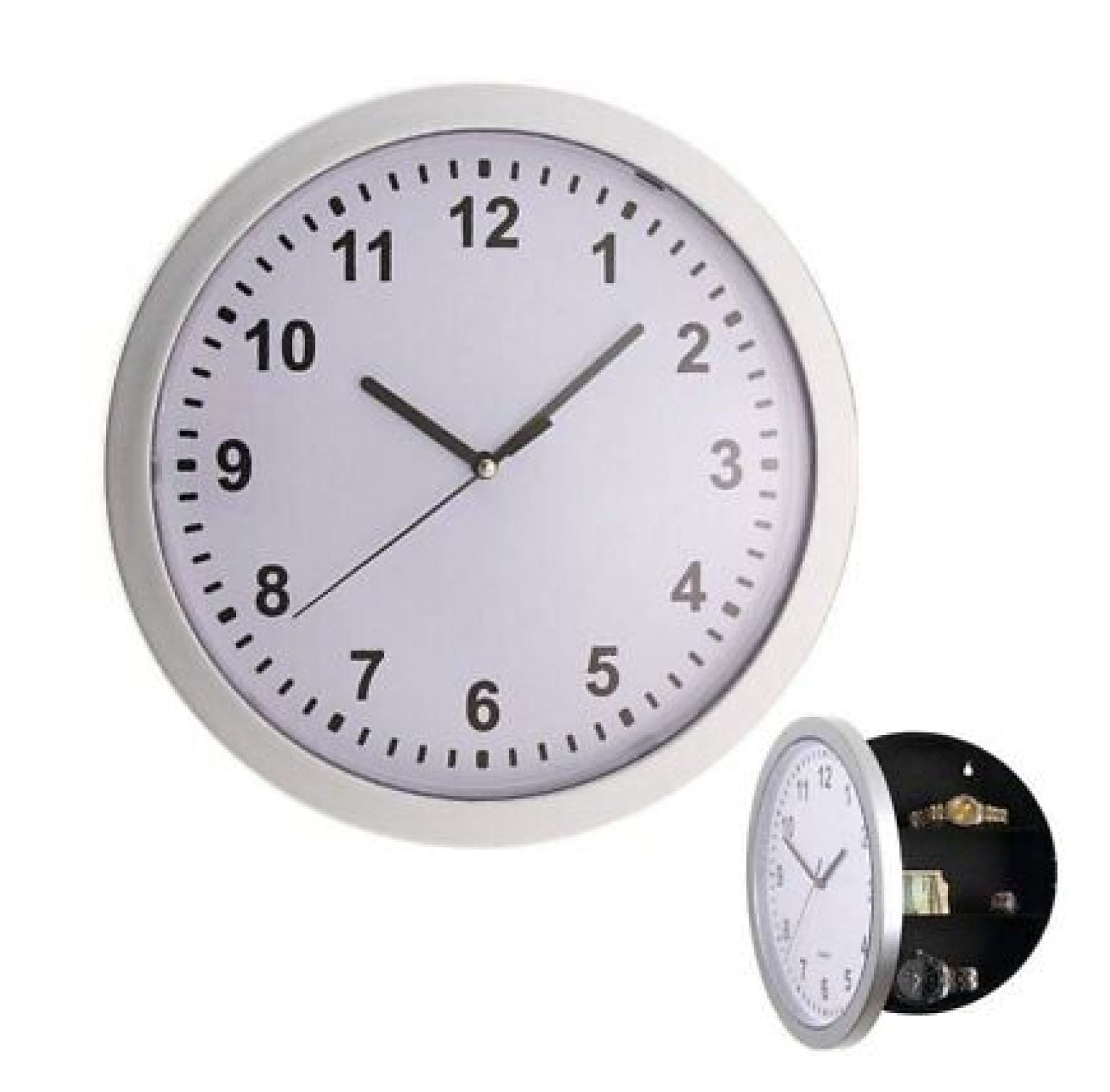 Clock Safe Hidden Wall Secret Jewelry Security Money Cash Compartment Stash Box