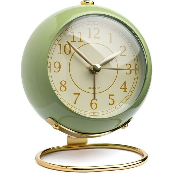 Clock Small Table Clock for Table, Vintage Analog Retro Non Ticking