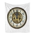 thumbnail image 1 of Clock Soft Flannel Fleece Throw Blanket, Antique Theme a Vintage Style Face on It Modern Design Pattern Print, Cozy Plush for Indoor and Outdoor Use, 60" x 80", Multicolor, by Ambesonne, 1 of 5
