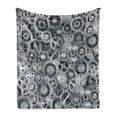 thumbnail image 1 of Clock Soft Flannel Fleece Throw Blanket, Realistic Look Cogwheels Mechanism Gear Engineering and Technologic Themed Pattern, Cozy Plush for Indoor and Outdoor Use, 60" x 80", Grey Grey, by Ambesonne, 1 of 6
