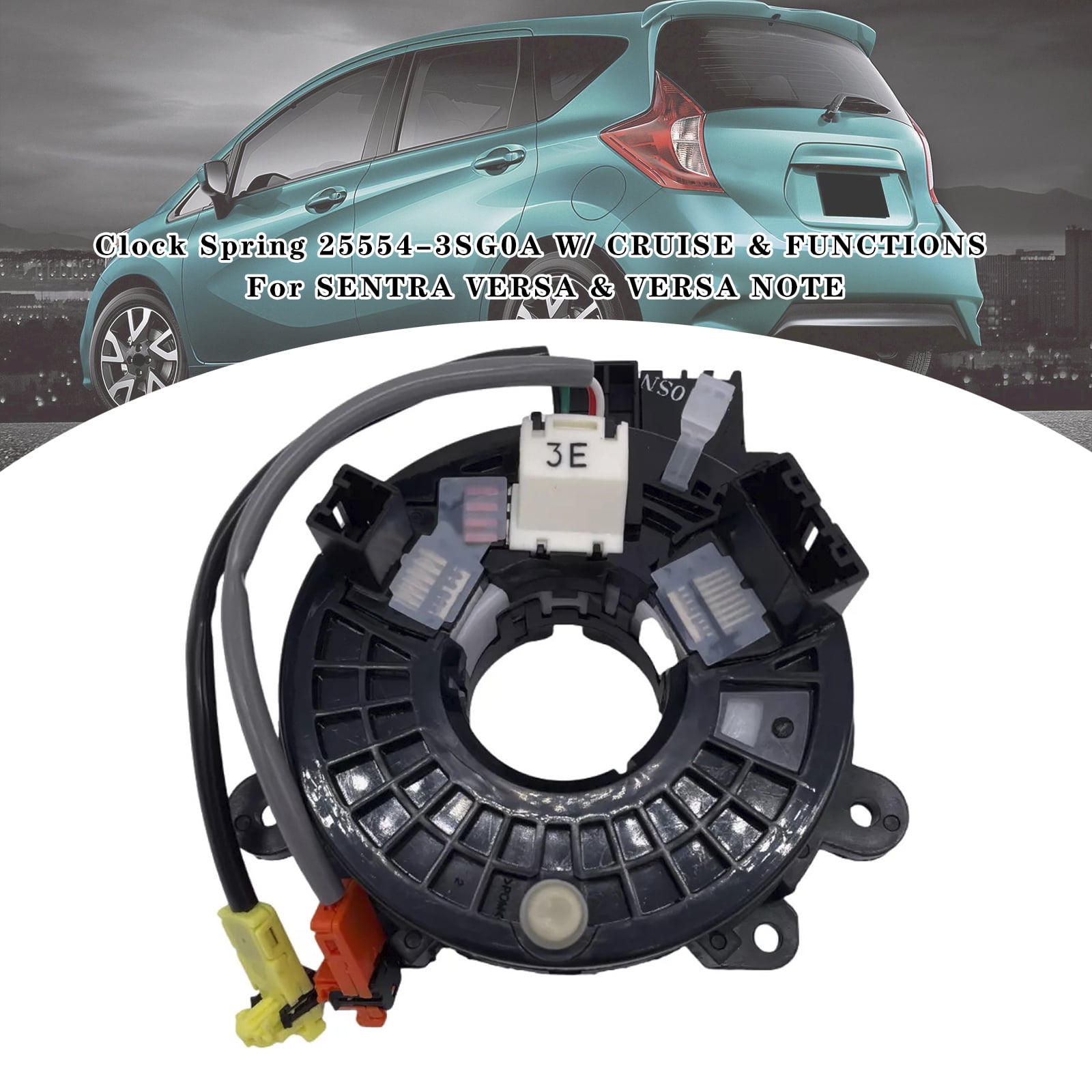 Clock Spring 25554-3SG0A W/ CRUISE & FUNCTIONS For SENTRA VERSA & VERSA ...