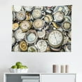 thumbnail image 1 of Clock Tapestry, Vintage Theme a Seventeenth Century Ornamental Clock Face with Roman Numbers, Fabric Wall Hanging Decor for Bedroom Living Room Dorm, 2 Sizes, Yellow and Black, by Ambesonne, 1 of 1