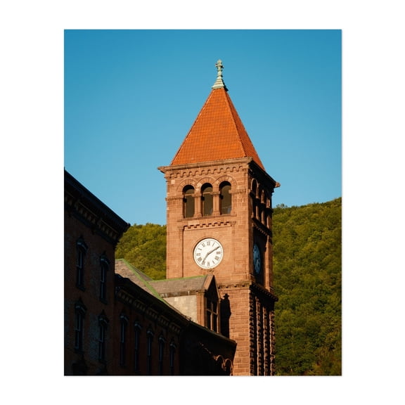 Clock Tower, Jim Thorpe - Jim Thorpe Pennsylvania Photography Architecture Cityscape Gothic Travel Poster Unframed Wall Art Print 6 x 8 inches