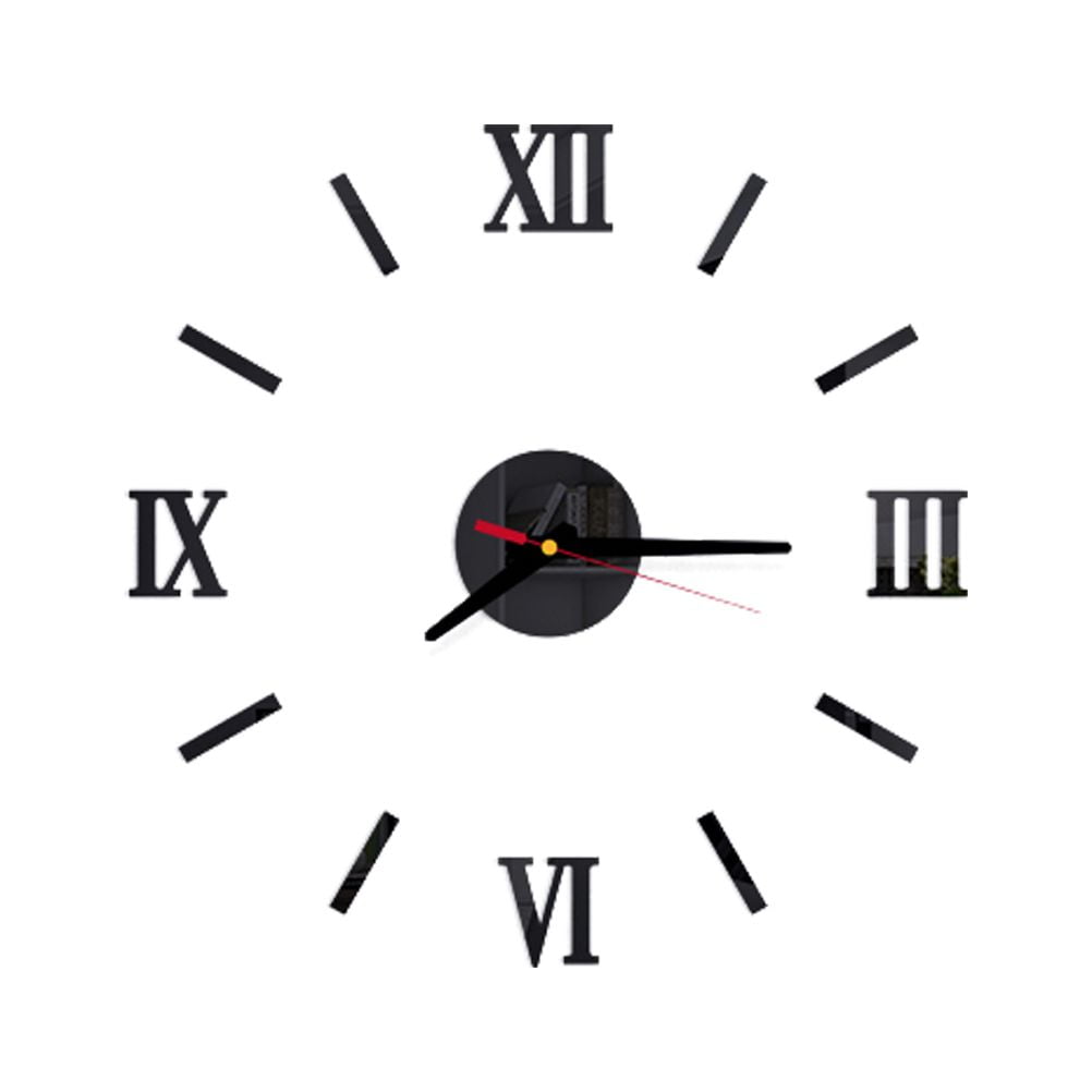 Clock Wall 3D Decor Diy Frameless Roman Giant Large Big Numerals Room