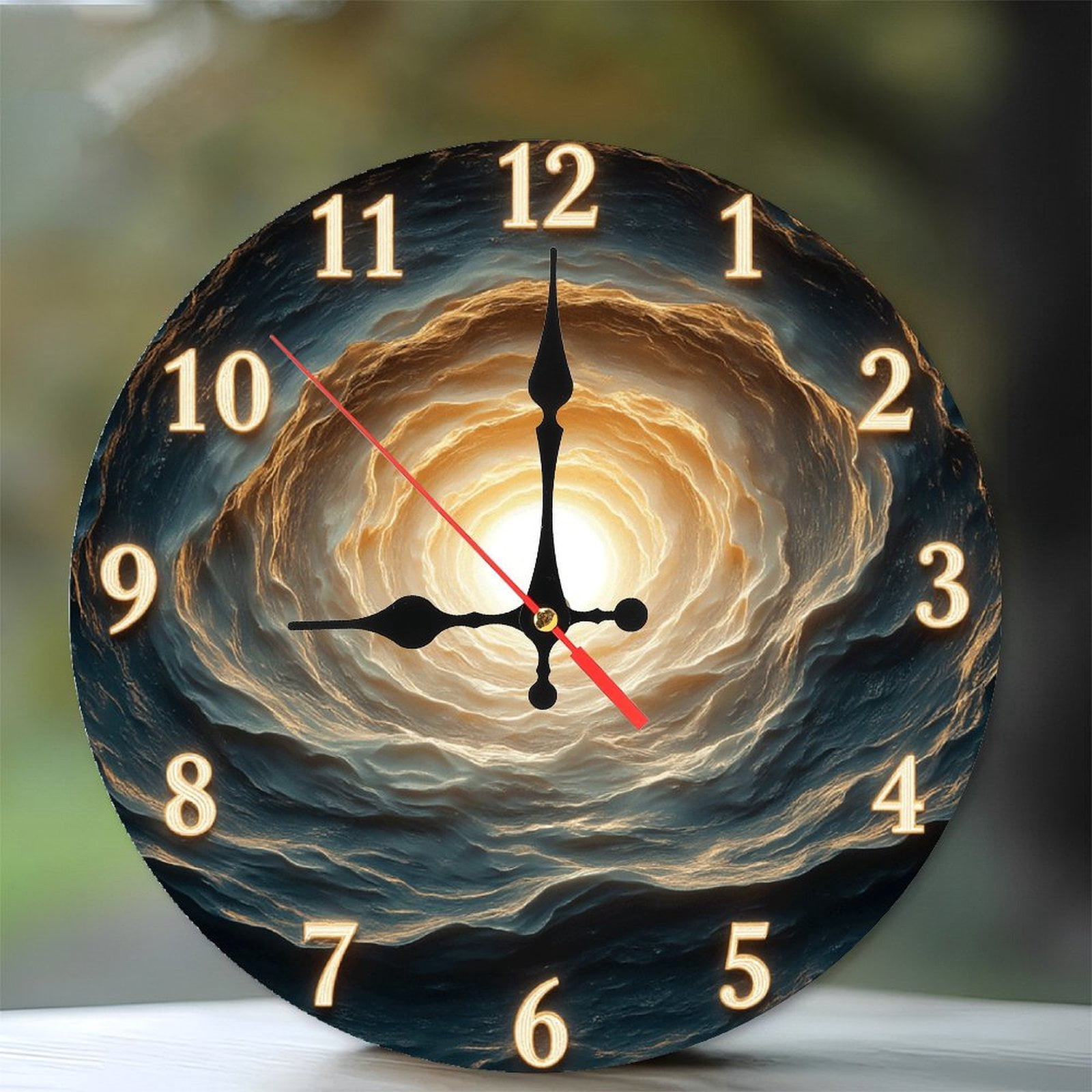 Clock Wall Art for Home Modern Decor with Unique Design 10-Inch Silent ...