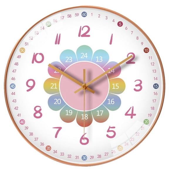 Clock Wall Clock Living Room Home Cartoon Early Education Clock Wall-Mounted Silent Quartz Clock