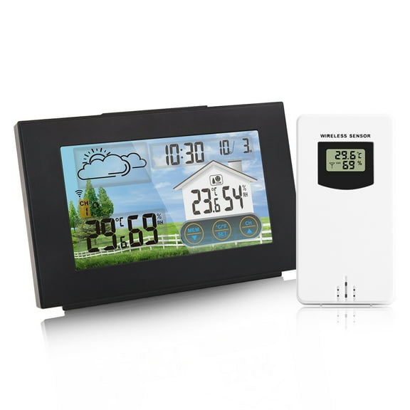Clock,Weather Station Calendar With Snooze With Snooze Adjustable With Color Alarm Clock Calendar Clock Calendar With Thermometer With Usb Station Indoor U-sb Buzhi