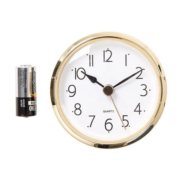 Clock - White Quartz - Arabic - 2-1/2 inches