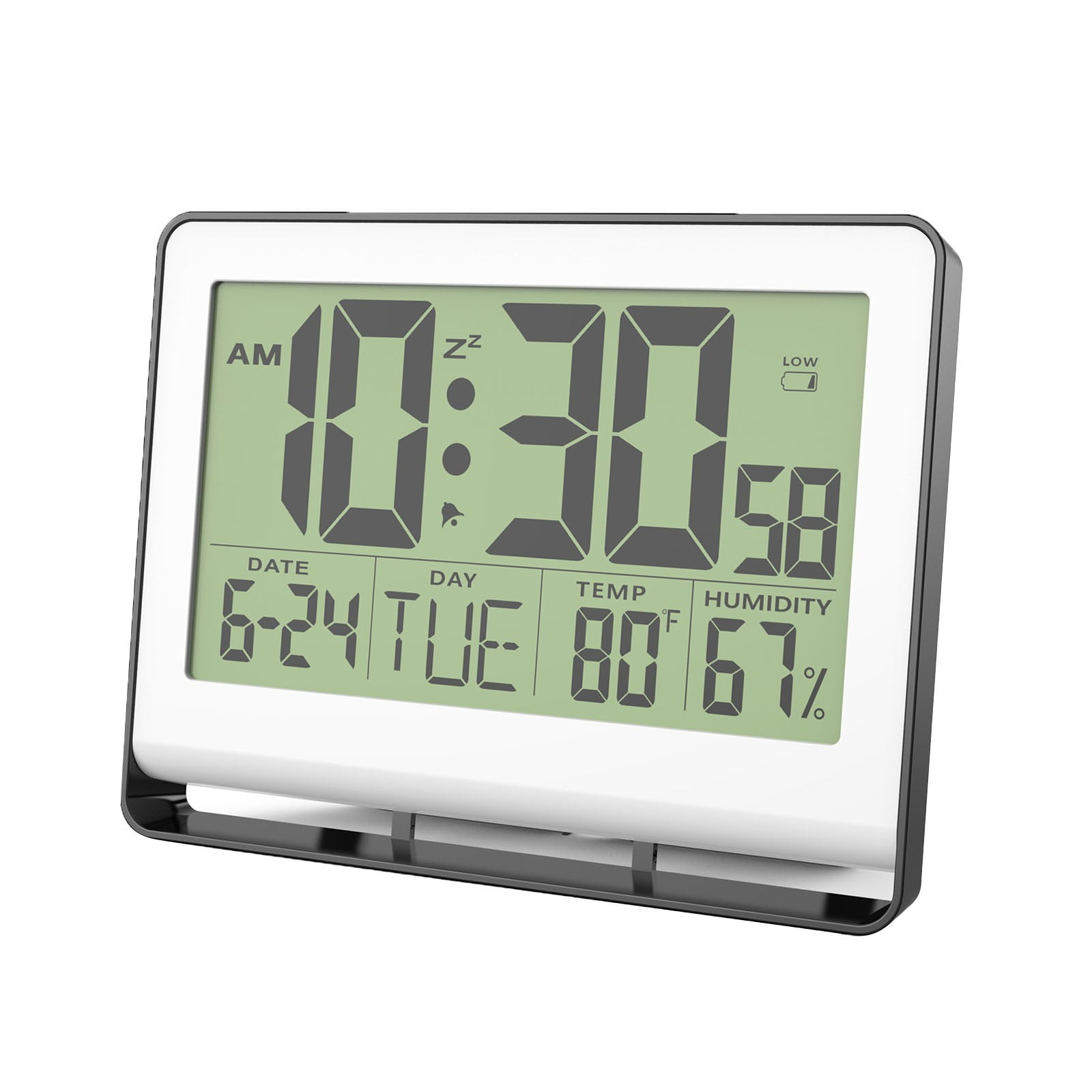 Clock With Temperature And Humidity Battery Operated Electronic Clock ...