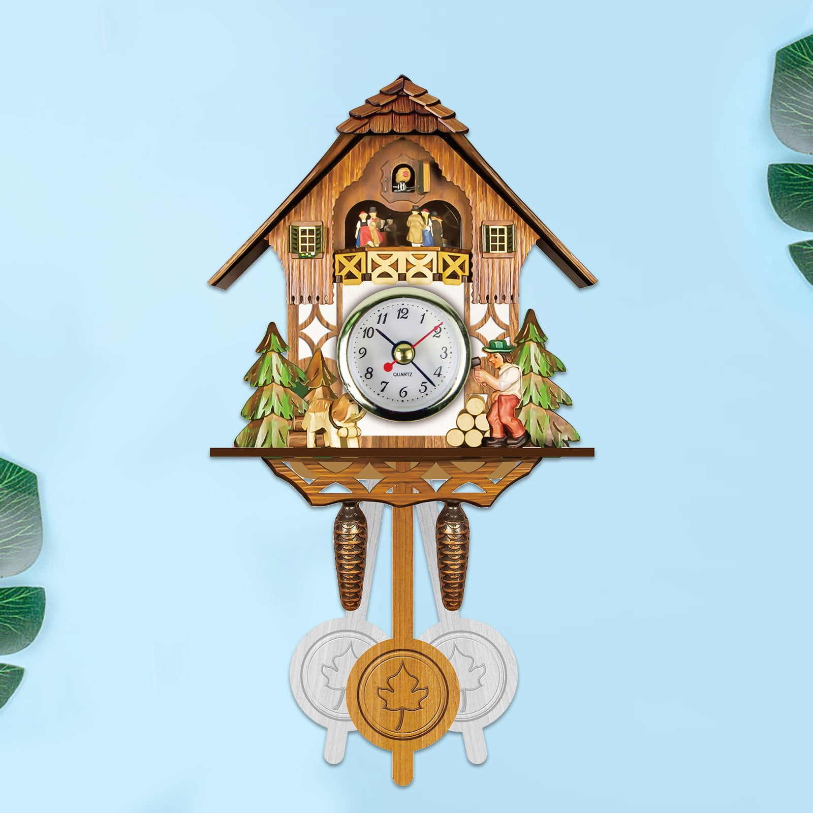 Clock Wooden Wall Alarm Retro Clock Chime Cuckoo Clock Room Living
