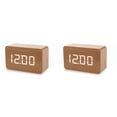thumbnail image 1 of Clock for Office Alarm Digital Mini Wood Clocks Modern Desk Desktop Bamboo Wooden Set 2, 1 of 4