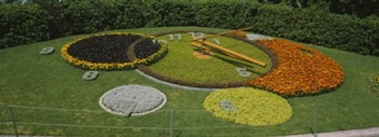 Clock in a park Geneva Switzerland Canvas Art - Panoramic Images (36 x 13)