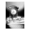 thumbnail image 1 of Clock showing 12 oclock with champagne flutes and party hats in the foreground 18.00 x 24.00 Poster Print, 1 of 1