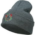 thumbnail image 1 of Clock with Decorations Embroidered Long Beanie - Dk Grey OSFM, 1 of 5