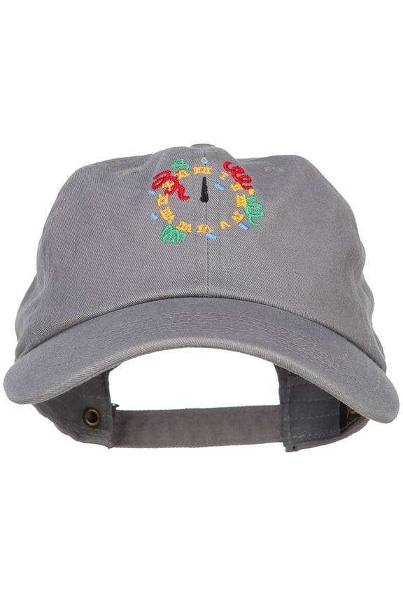 Clock with Decorations Embroidered Unstructured Cap - Grey OSFM