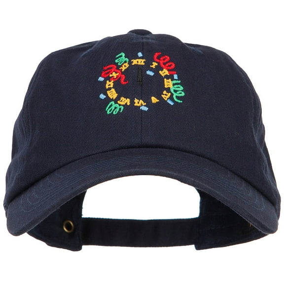 Clock with Decorations Embroidered Unstructured Cap - Navy OSFM